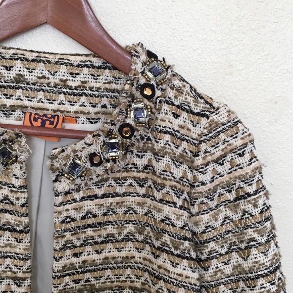 TORY BURCH tweed rhinestone blazer - Picture 3 of 6